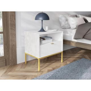 Vente-unique Comodino 1 cassetto e 1 nicchia Bianco - LIOUBA di Pascal Morabito  