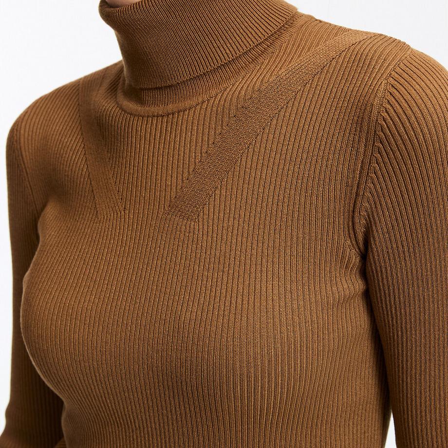 La Redoute Collections  Rollkragenpullover aus Feinstrick mit verspieltem Strickdetail am Ausschnitt 
