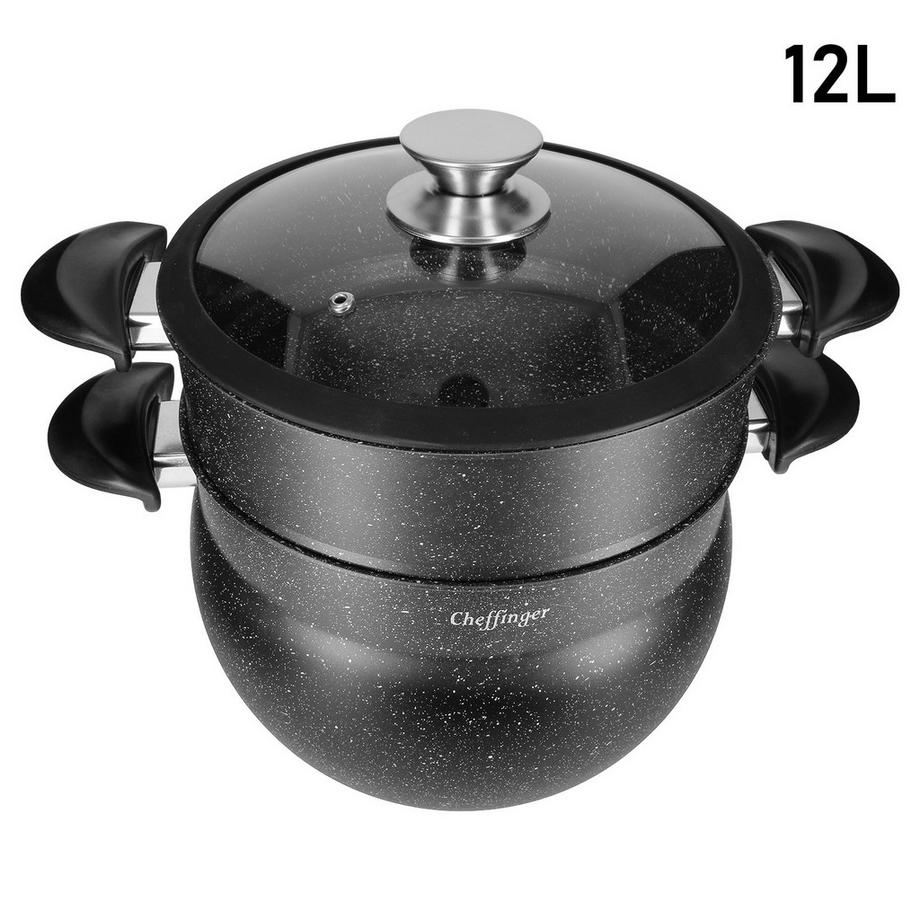 Cheffinger Marmite à Couscous à Vapeur Antiadhésif 6L  