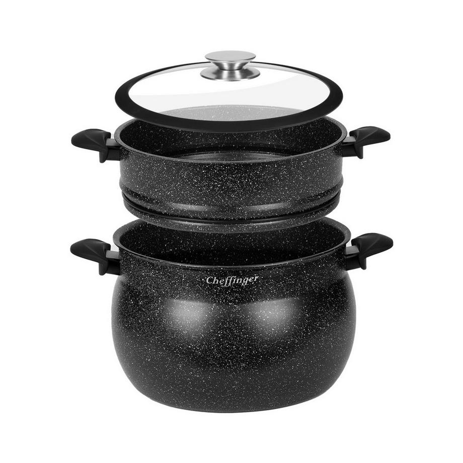 Cheffinger Marmite à Couscous à Vapeur Antiadhésif 6L  