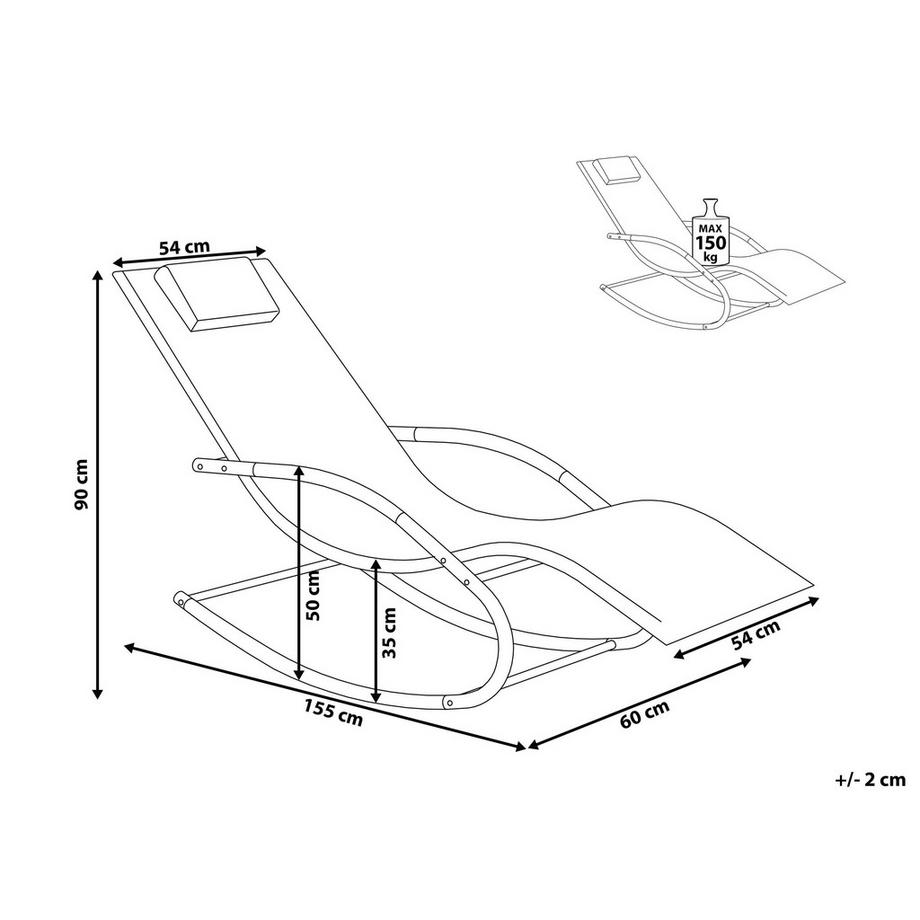 Beliani Transat à bascule en Acier Moderne CARANO II  