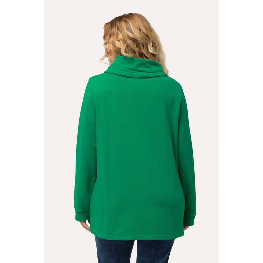 Ulla Popken Moin Stehkragen Langarm Sweatshirt  
