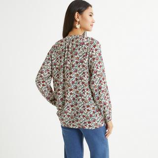 La Redoute Collections  Langärmelige Bluse mit Blumenmuster & rundem Ausschnitt 