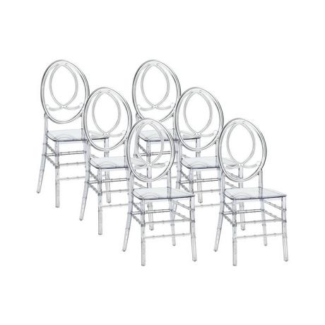 Vente-unique Lot de 6 chaises en polycarbonate plein - Cristal - AMALINE  