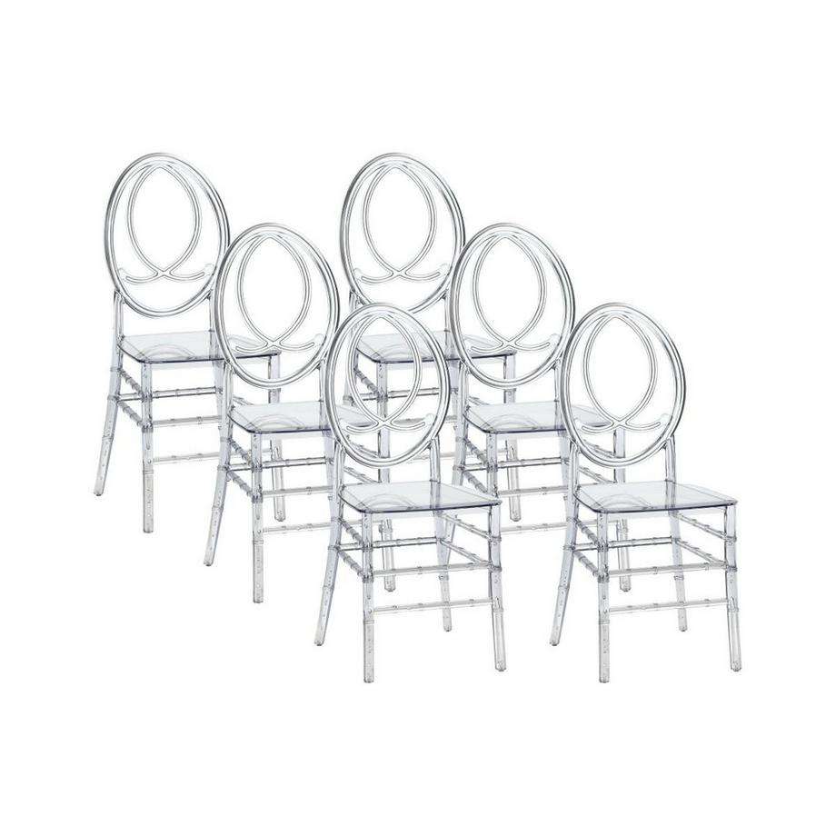 Sedia in Policarbonato pieno Cristallo A - Lotto di 6 - MALINA