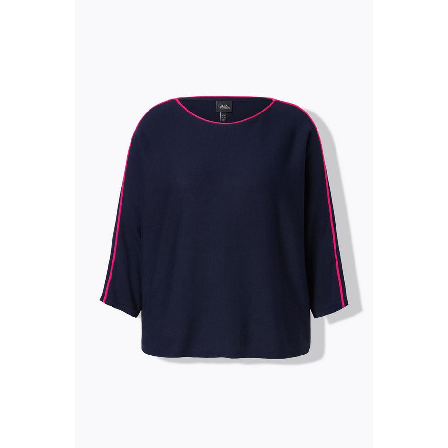 Ulla Popken Pullover Piping U-Boot-Ausschnitt 3/4-Arm  