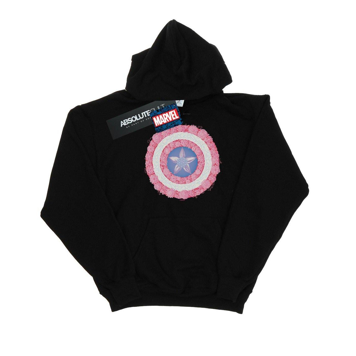 MARVEL  Sweat à capuche CAPTAIN AMERICA FLOWERS SHIELD 