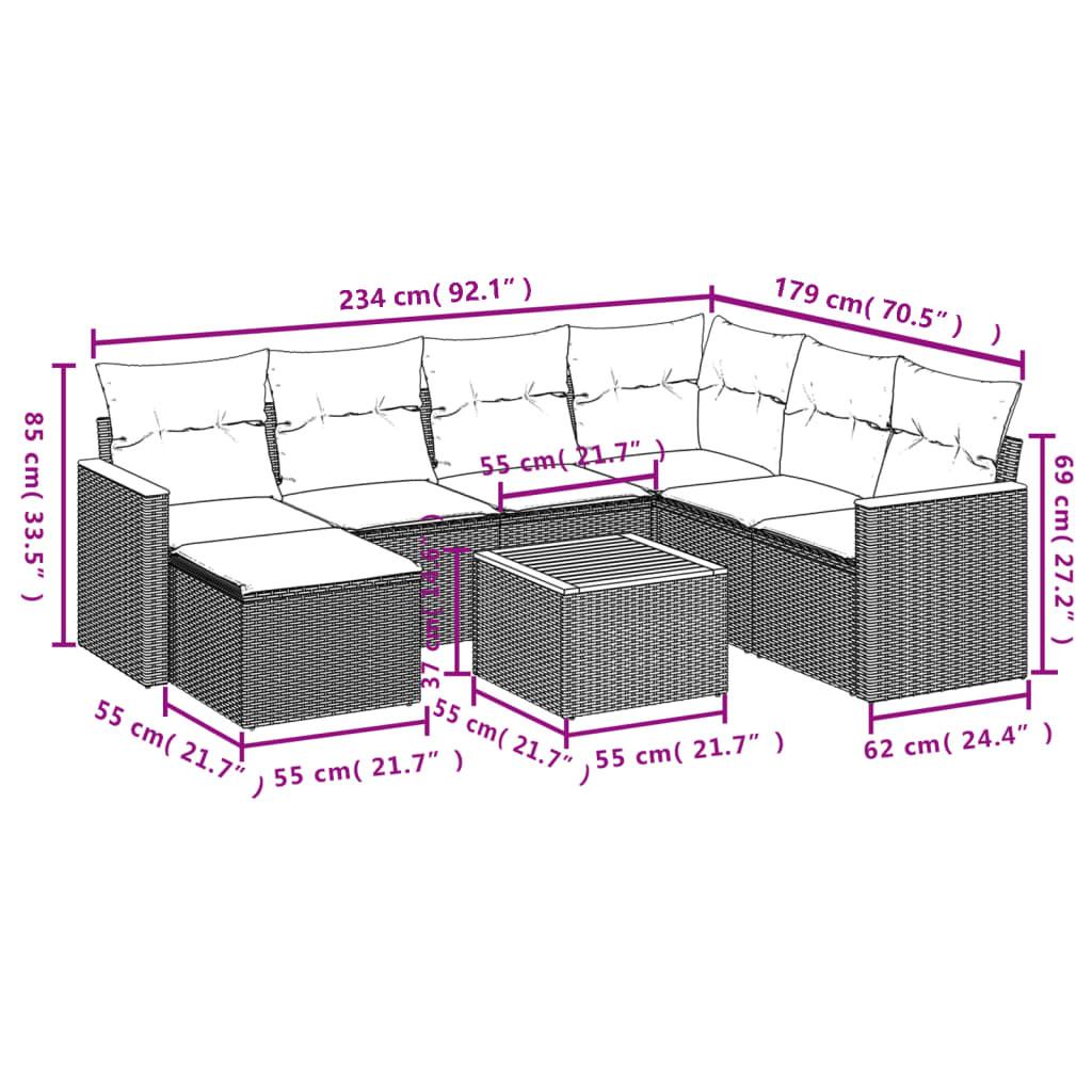 VidaXL set divano da giardino Polirattan  