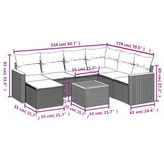 VidaXL set divano da giardino Polirattan  