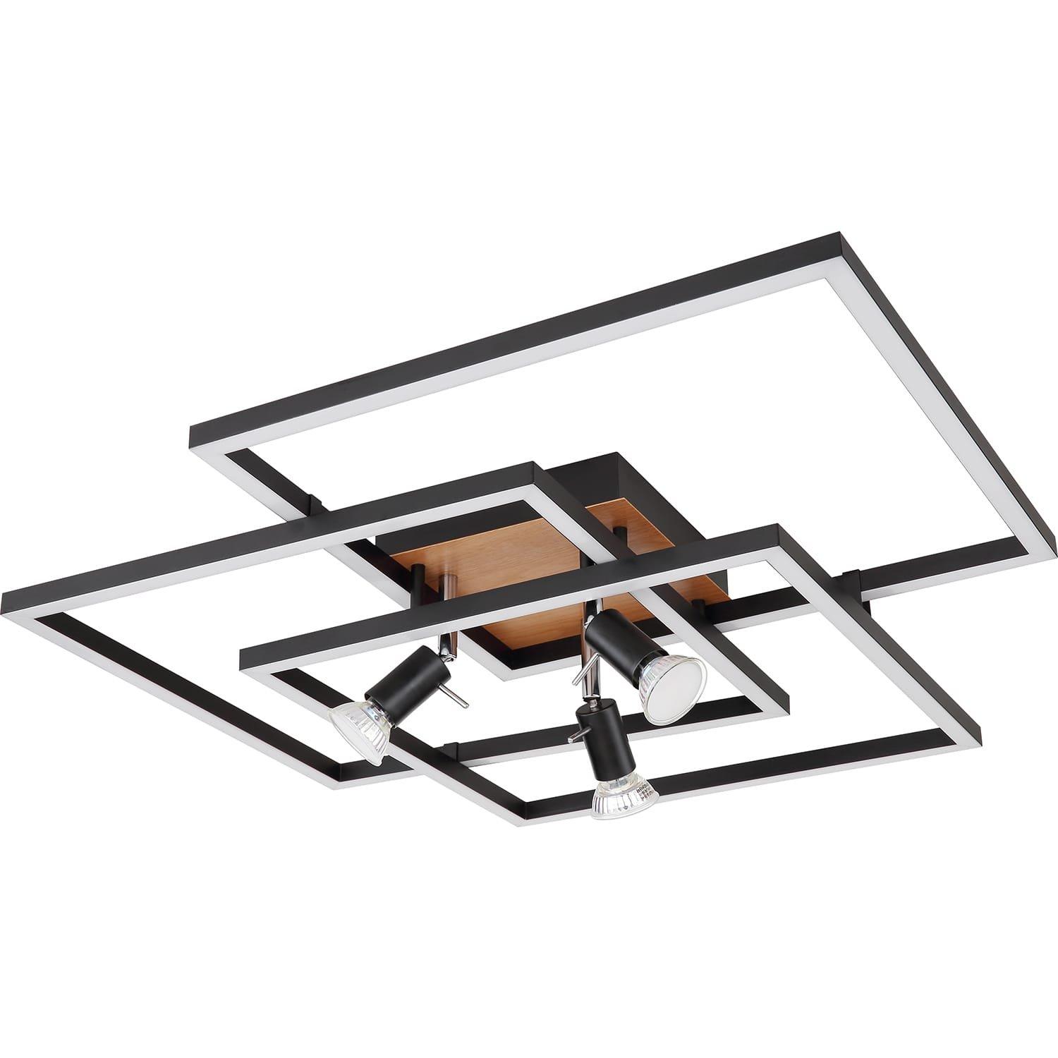 mutoni Plafonnier Ida métal noir mat LED 64x64x14  