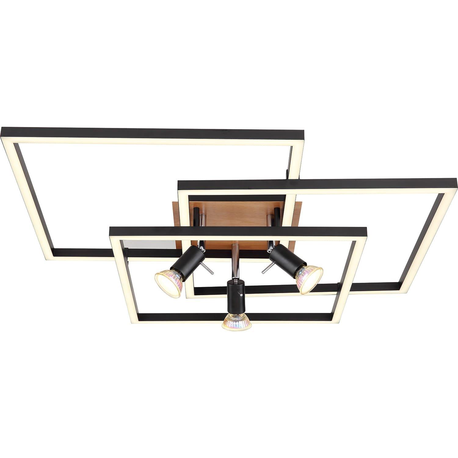 mutoni Plafoniera Ida metallo nero opaco LED 64x64x14  