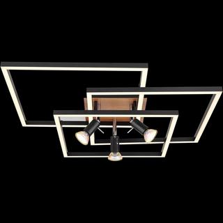 mutoni Plafonnier Ida métal noir mat LED 64x64x14  