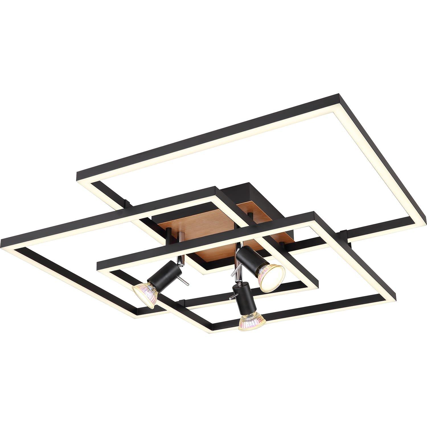 mutoni Plafoniera Ida metallo nero opaco LED 64x64x14  