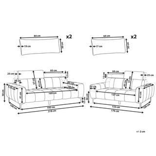 Beliani Wohnzimmer Set aus Samtstoff Modern VEGAMO  