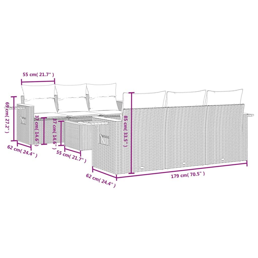 VidaXL Ensemble de canapés de jardin rotin synthétique  