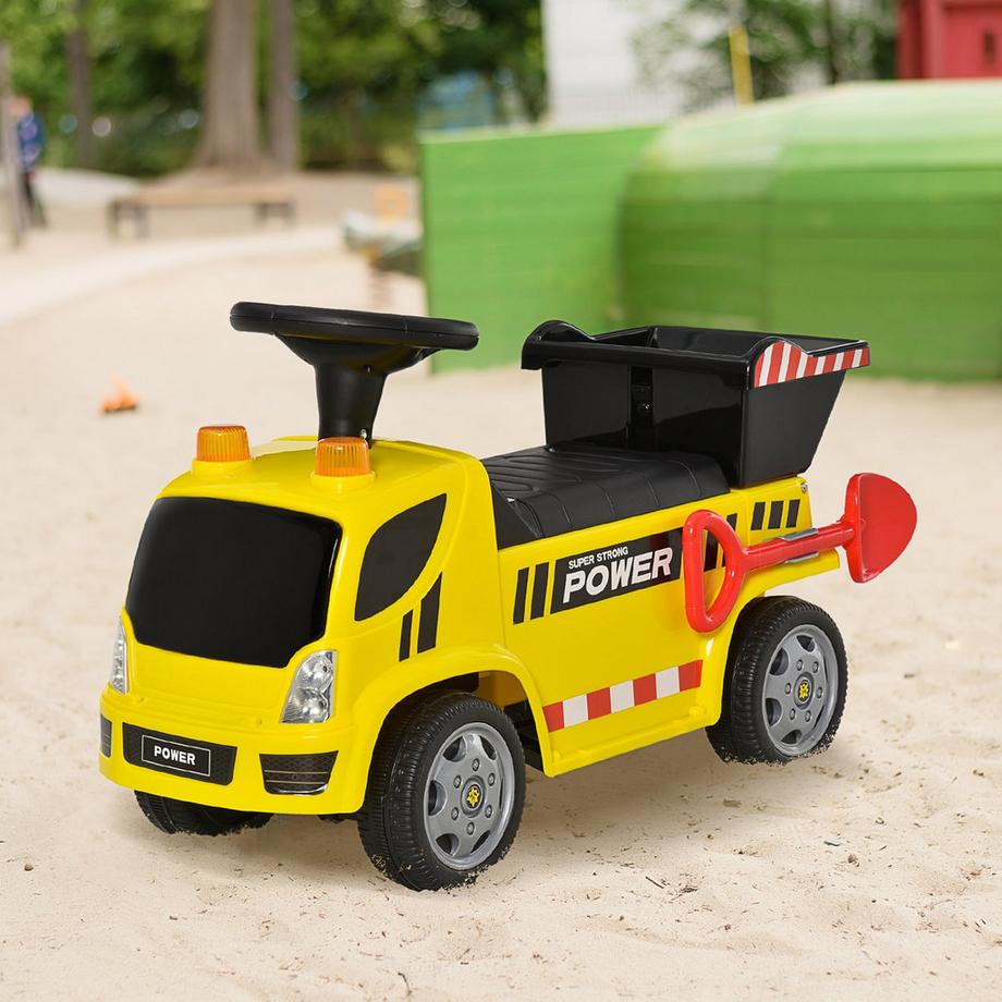 Northio  Sitzbagger Rutscherauto Für Baby 18-36 Monate, Mit Kippeimer & Schaufel, Metall & Pp-Kunststoff, Gelb 