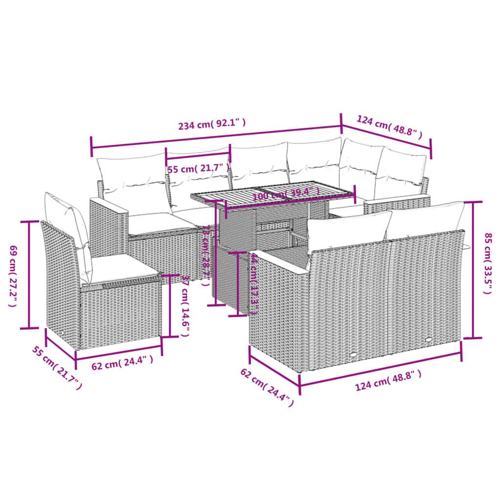 VidaXL Garten sofagarnitur poly-rattan  