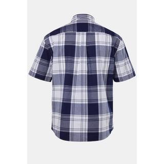 JP1880  Chemise à carreaux de tenue traditionnelle bavaroise. Manches courtes et col à pointes boutonnées. Coupe Modern Fit, jusqu'au 8XL. 