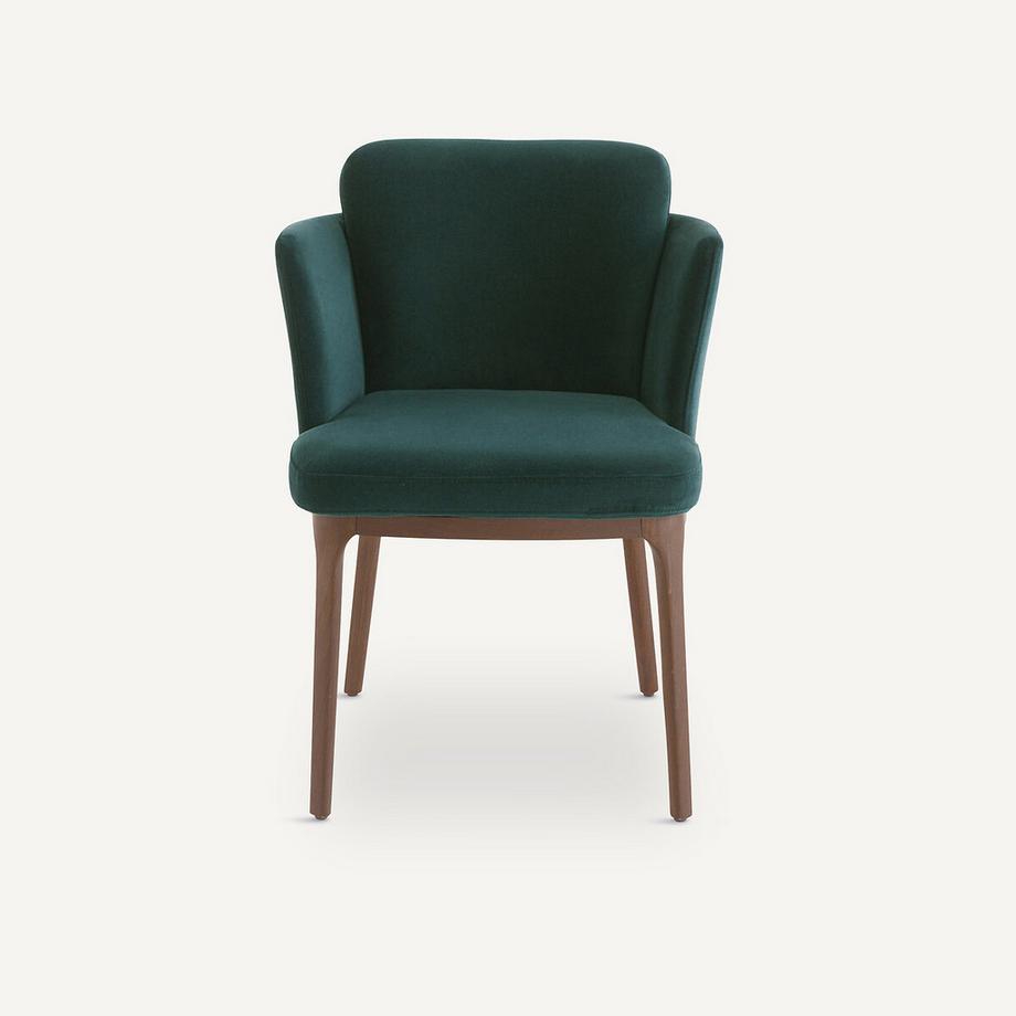 AM.PM Fauteuil de table pieds en noyer et velours Jabote  