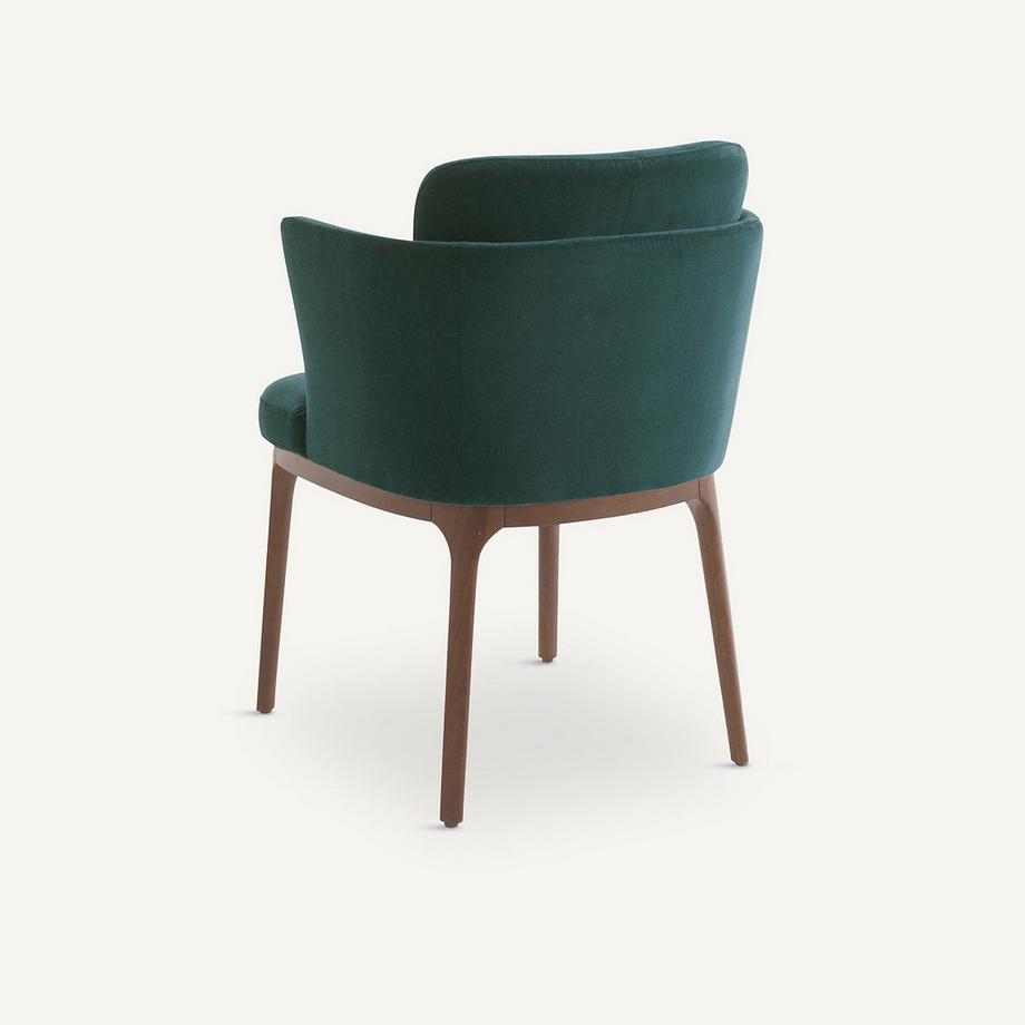 AM.PM Fauteuil de table pieds en noyer et velours Jabote  