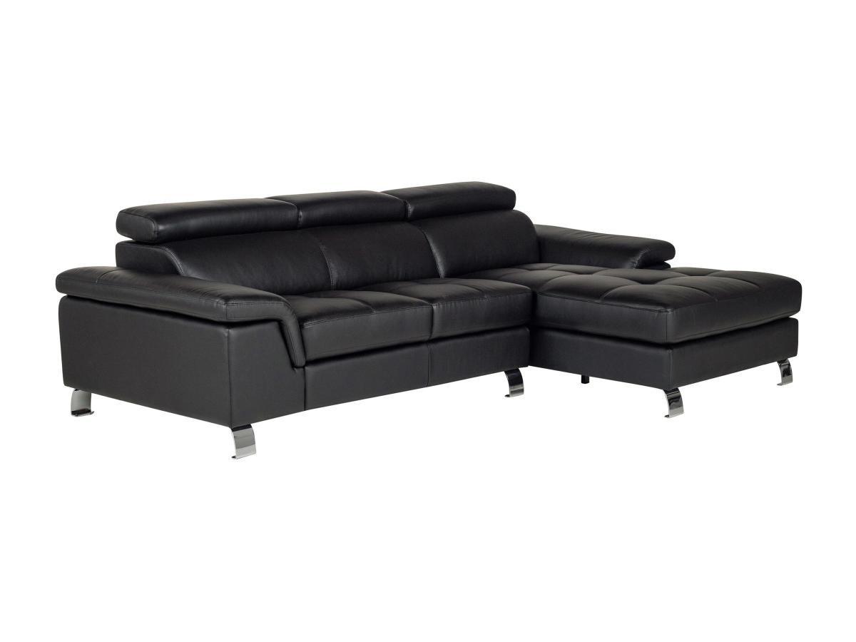 Vente-unique Ecksofa Leder MISHIMA Ecke Rechts  