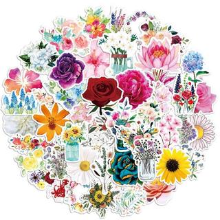 Gameloot Autocollants - motifs de fleurs mélangés - 50 pcs  