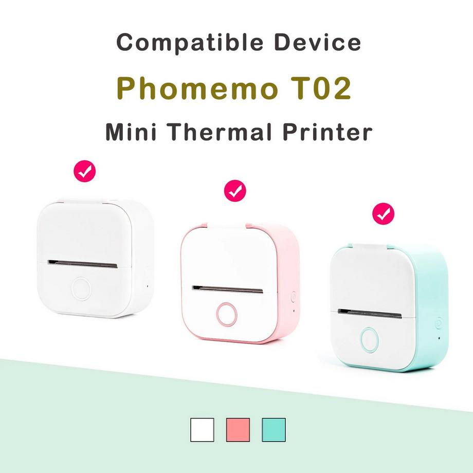 Phomemo Papier thermique autocollant blanc à durée de vie de 10 ans pour T02/M02X/M832 – 3 rouleaux  