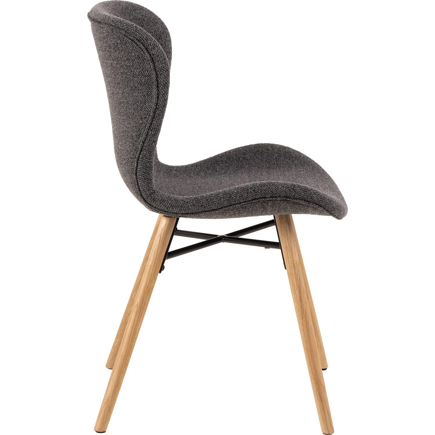 mutoni Chaise de salle à manger Norvège anthracite naturel (1 pièce)  