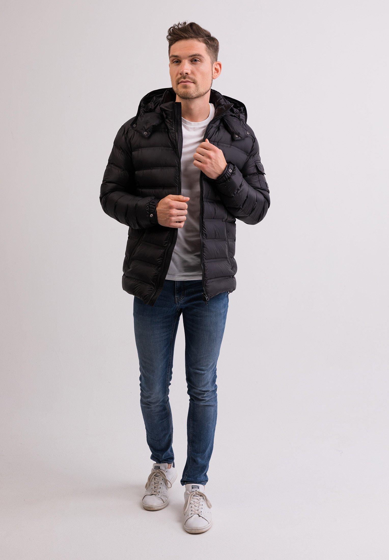 CASH-MERE.CH Daunenjacke mit Kapuze Kaschmirfutter  