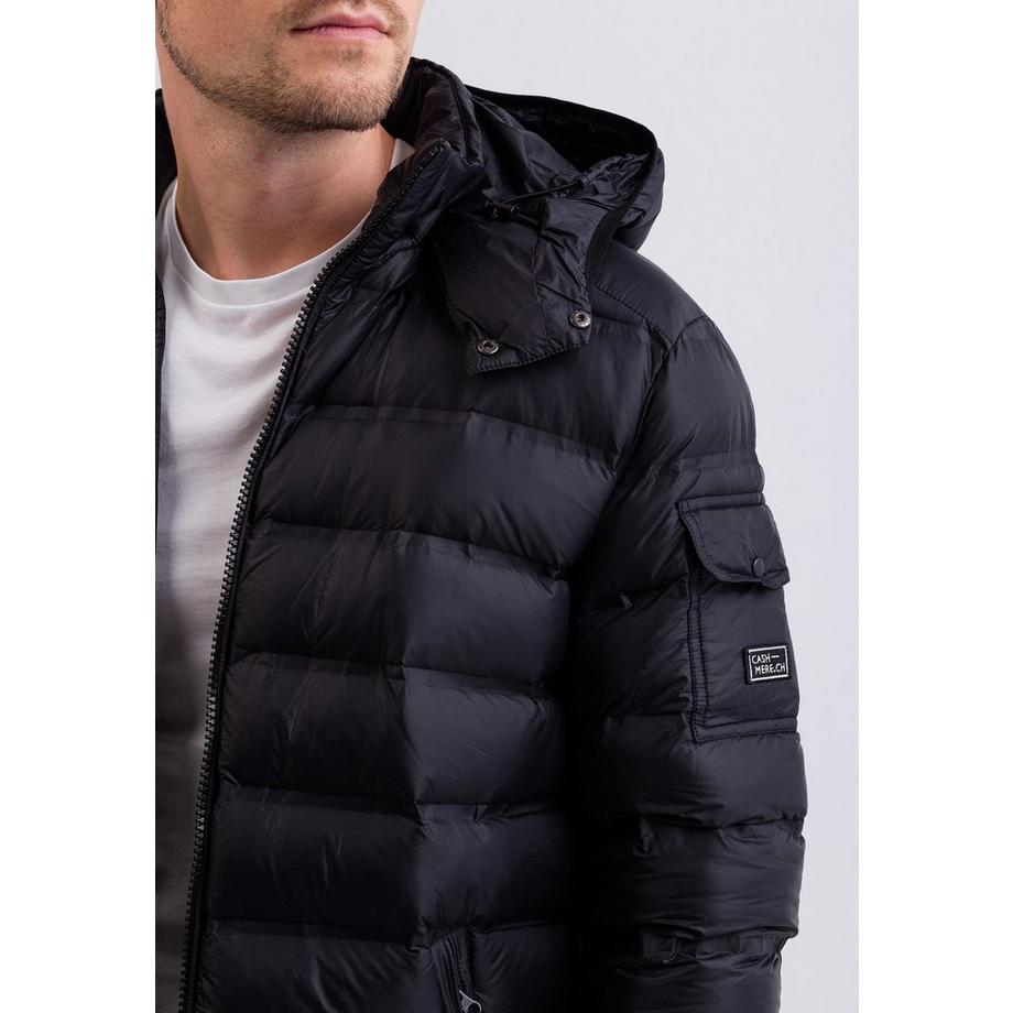 CASH-MERE.CH Piumino con Cappuccio Fodera in Cashmere  