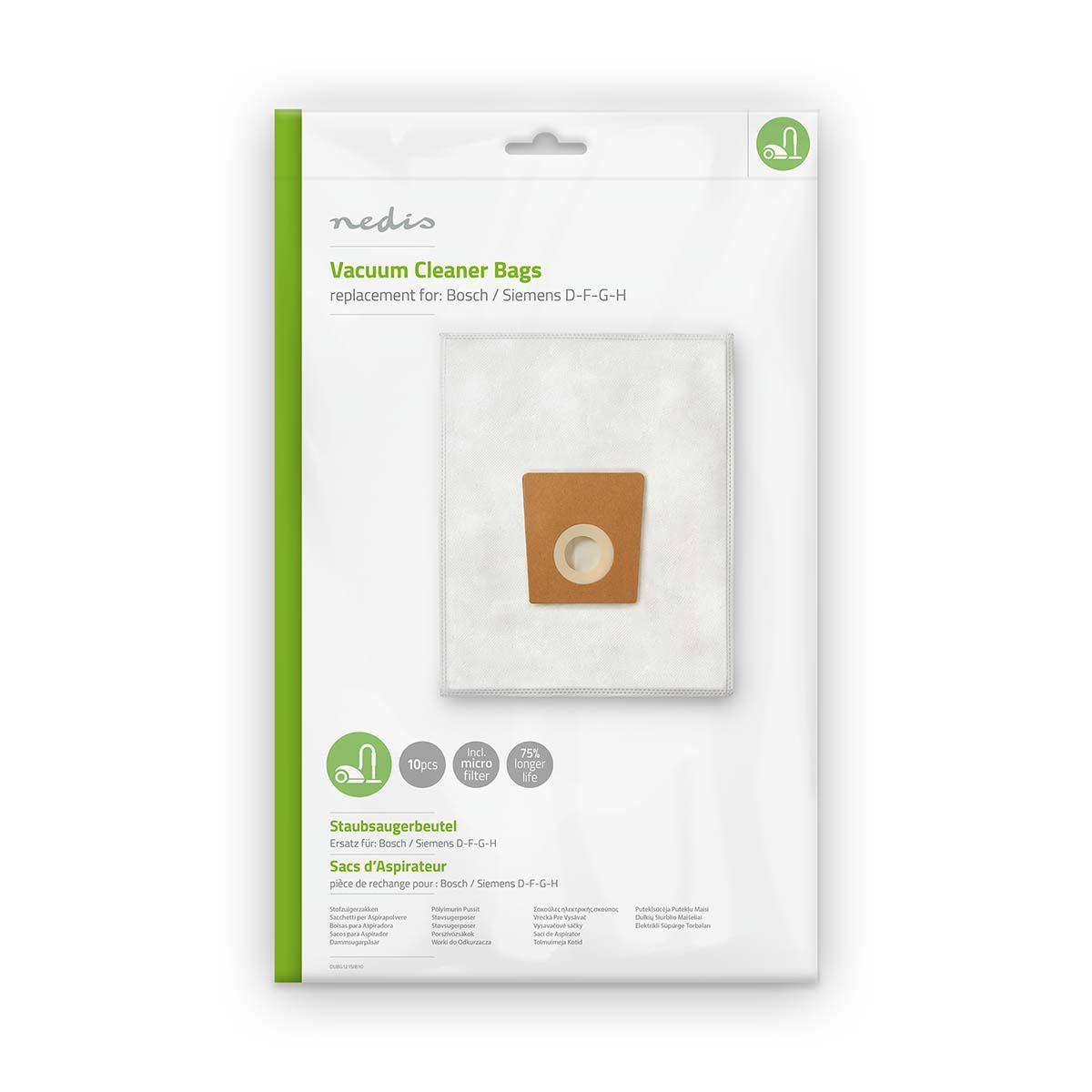 Nedis Sacchetto per aspirapolvere | 10 pz. | Sintetico | Venduto principalmente per: Bosch / Siemens | Bianco  