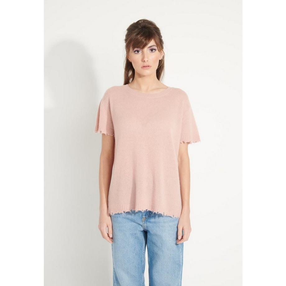 AVA 6 T shirt col rond -100% cachemire déjaugé