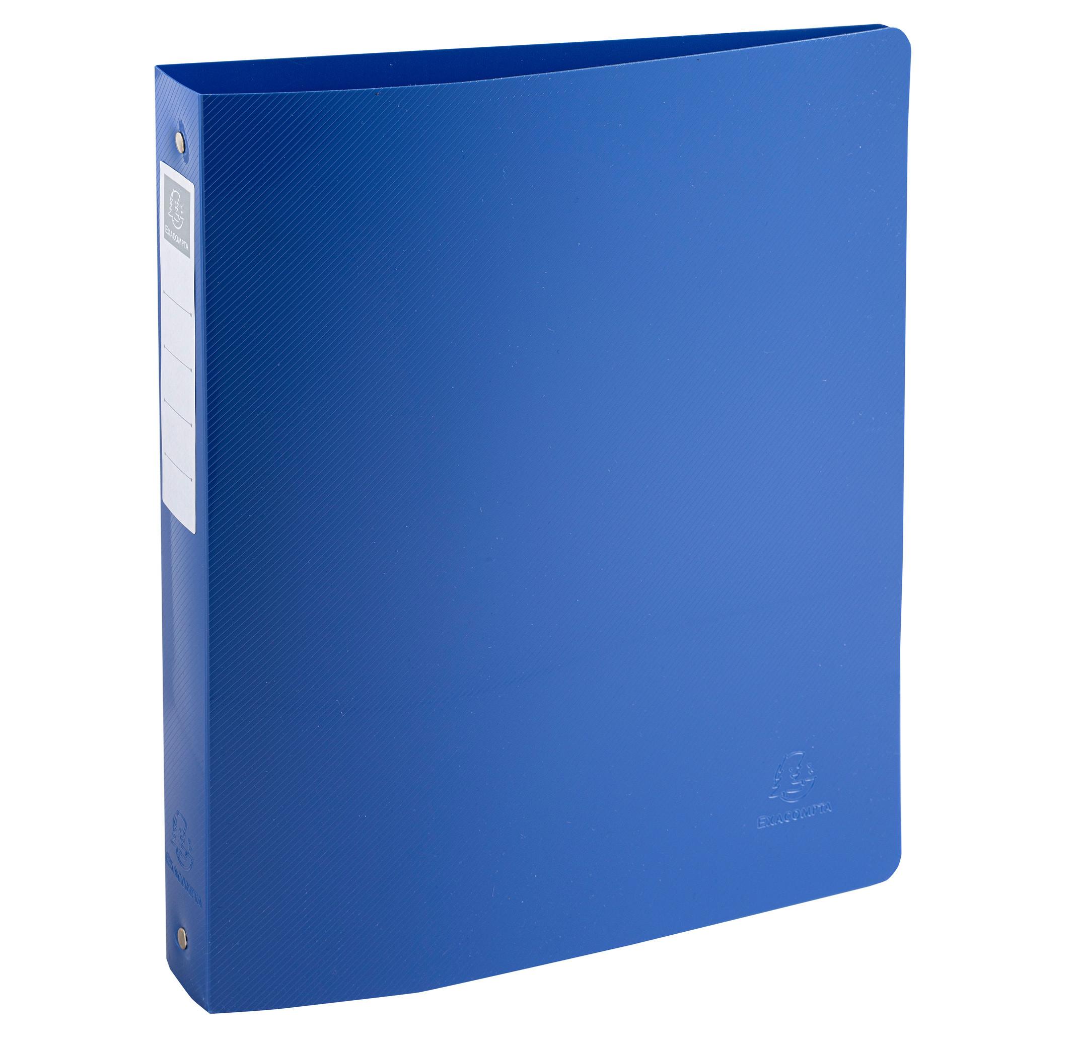 Exacompta Ringbuch A4 Maxi mit 4 Ringen 30mm, Recycling-PP, BeeBlue - x 12  