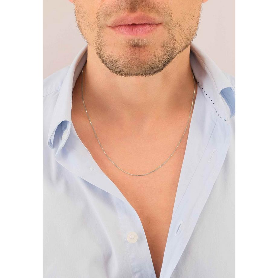 MUAU Schmuck  Collier Venezianer Weissgold 750, 0.6mm, 38cm 