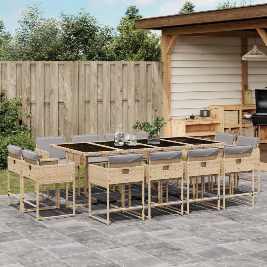 VidaXL Ensemble de salle à manger de jardin rotin synthétique  