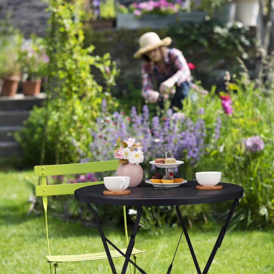 Northix  Tavolo da balcone pieghevole nero 