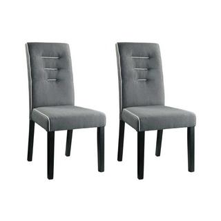 Vente-unique Lot de 2 chaises GABELLE Tissu pieds hévéa  