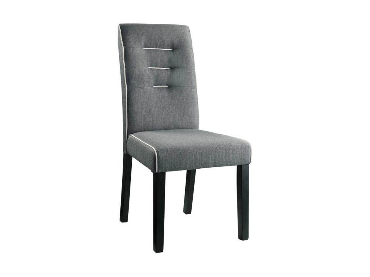 Vente-unique Lot de 2 chaises GABELLE Tissu pieds hévéa  