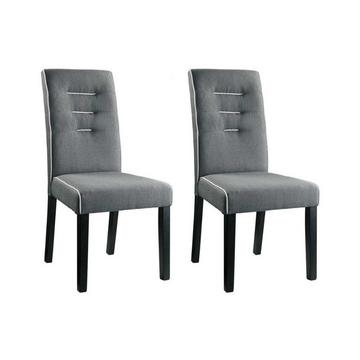 Lot de 2 chaises GABELLE Tissu pieds hévéa