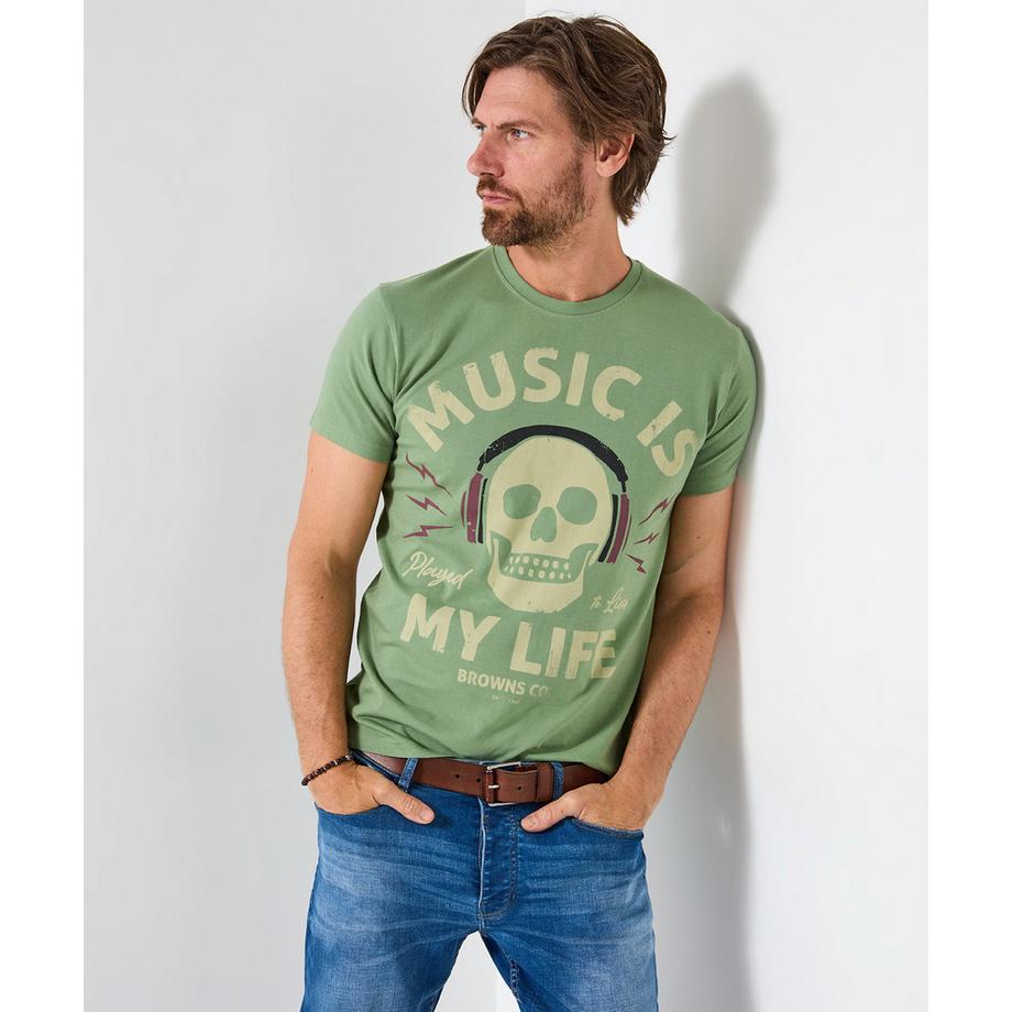 T-shirt motif crâne musical