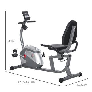 Northio  Liegeergometer Mit Lcd-Anzeige 8 Stufig Einstellbarem Magnetwiderstand Nutzergewicht Bis 110 Kg Metall Abs 136X62,5X38Cm 