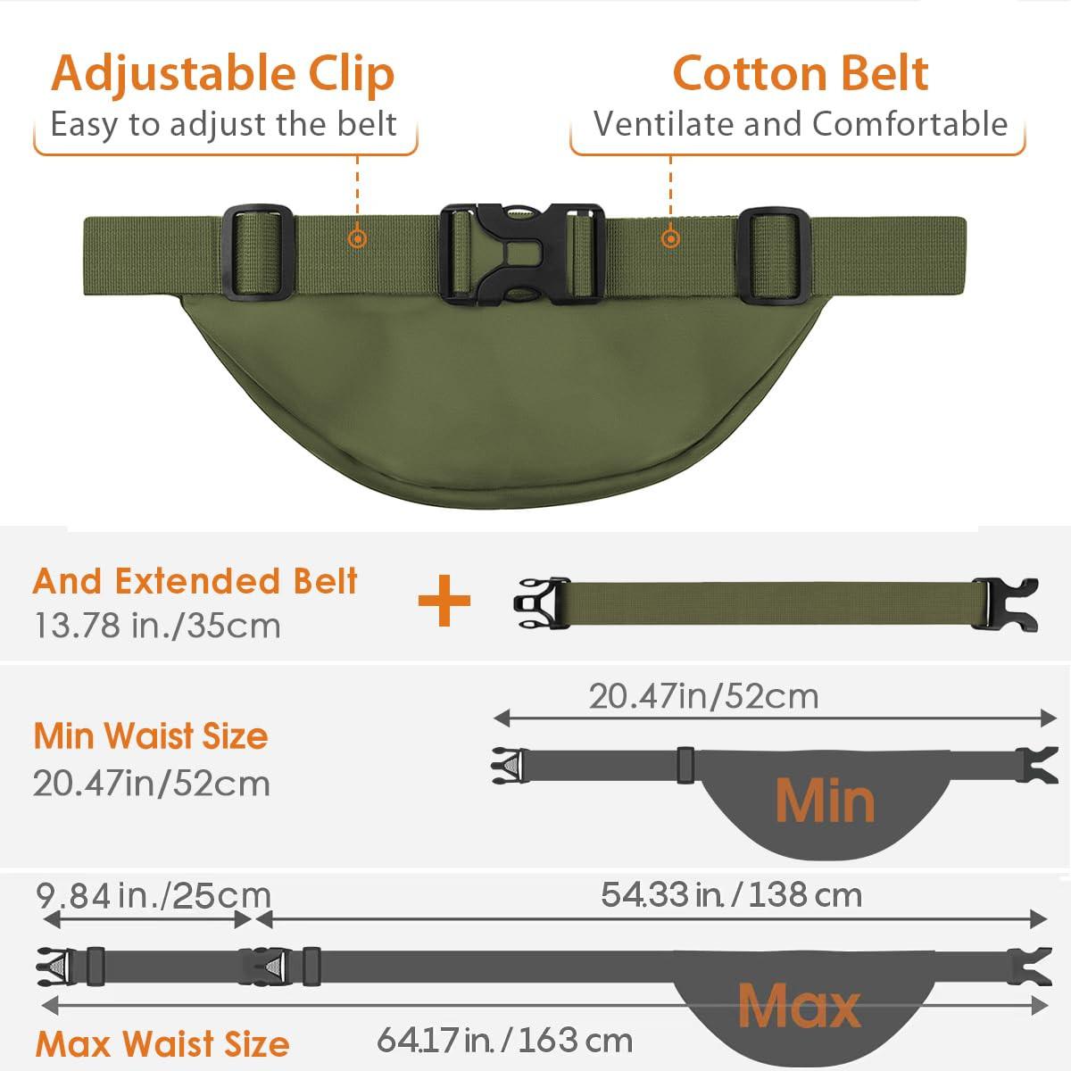 Only-bags.store Wasserdichte Gürteltasche mit grossem Fassungsvermögen  