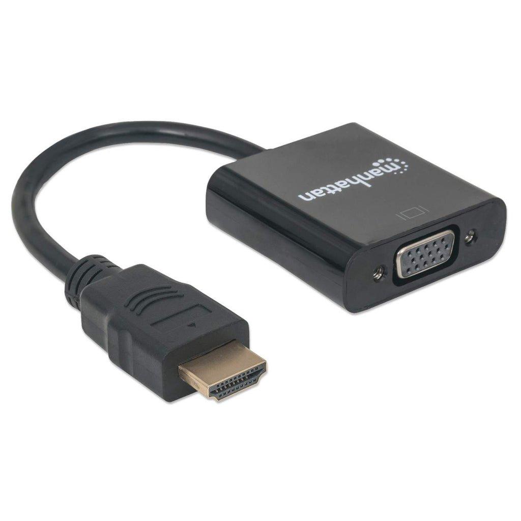 Manhattan  Manhattan HDMI auf VGA-Konverter, HDMI-Stecker auf VGA-Buchse, optionaler USB Micro-B-Stromport,, Polybag-Verpackung 