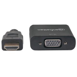 Manhattan  Manhattan HDMI auf VGA-Konverter, HDMI-Stecker auf VGA-Buchse, optionaler USB Micro-B-Stromport,, Polybag-Verpackung 