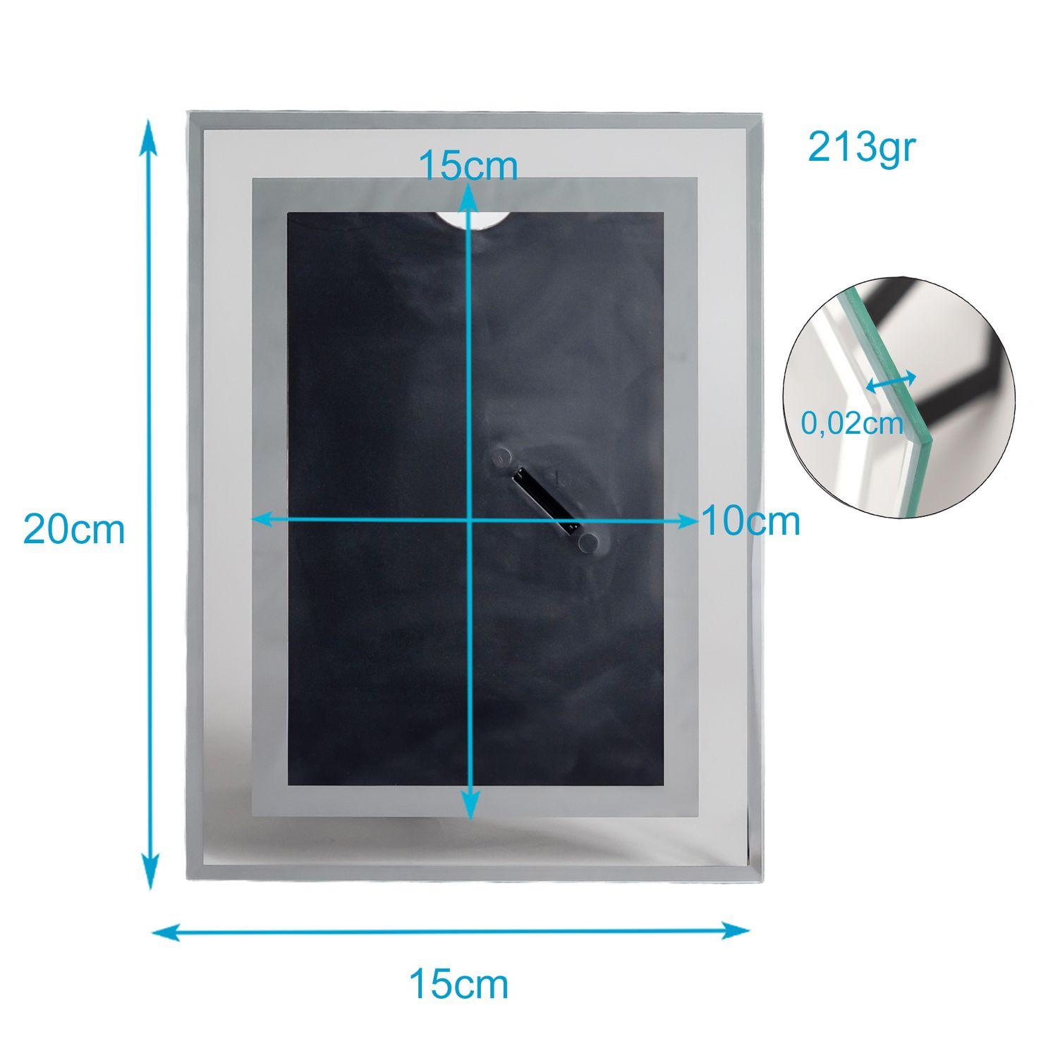 Intirilife Cadre photo en verre Argent  