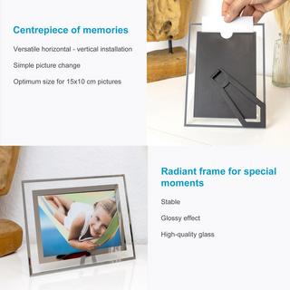 Intirilife Cadre photo en verre Argent  