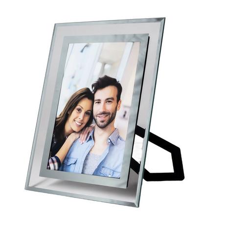 Intirilife Cadre photo en verre Argent  