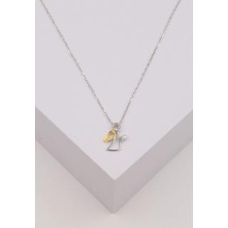 MUAU Schmuck  Pendentif ange bicolore or jaune/blanc 750 diamant 0.0075ct. 13x11mm 