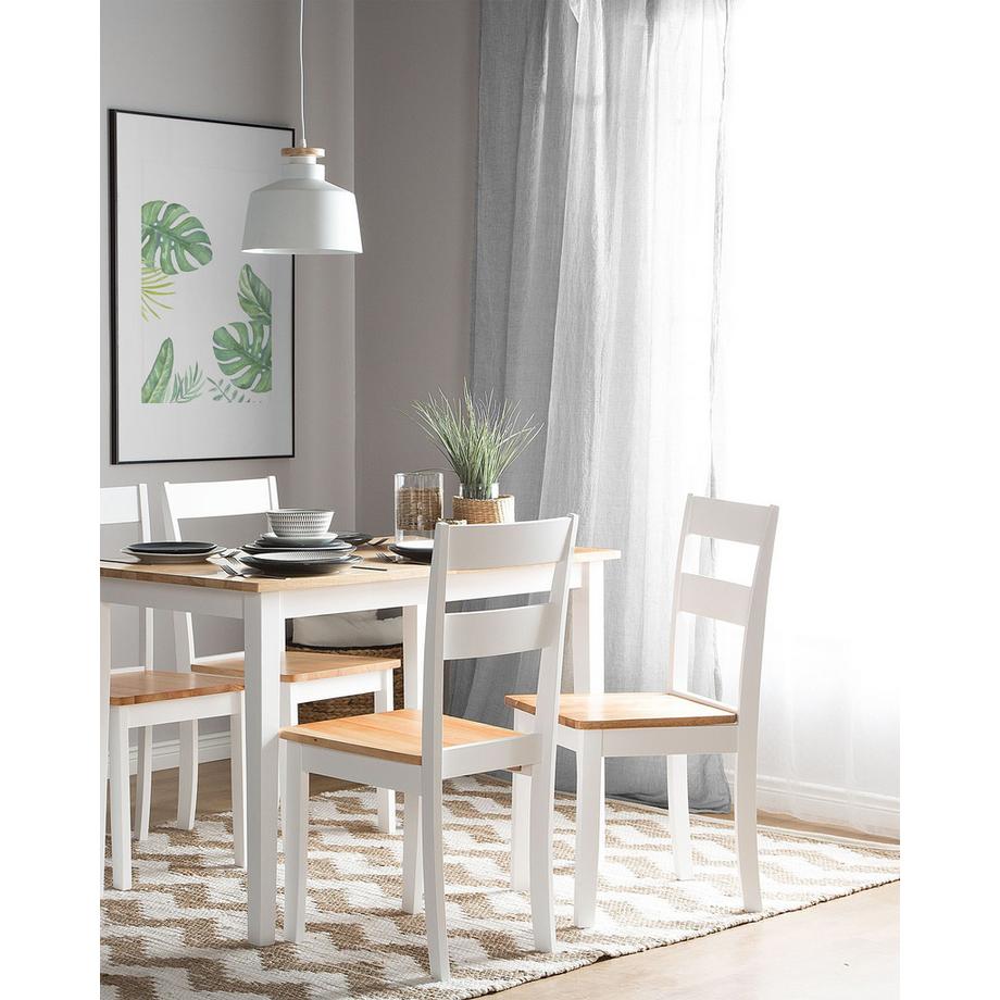 Beliani Esszimmerstuhl 2er Set aus Gummibaumholz Klassisch GEORGIA  