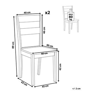 Beliani Set di 2 sedie da pranzo en Legno di caucciù Classico GEORGIA  